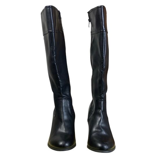 Torrid Black Faux Leather Extra Wide Calf Tall Knee High Boots Size 10.5 NWOT - Picture 3 of 8